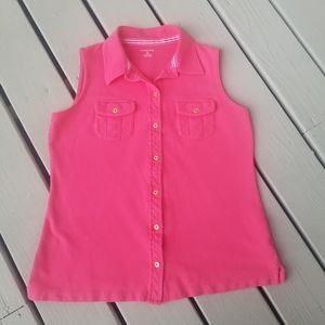 M Lands End Coral sleeveless Top